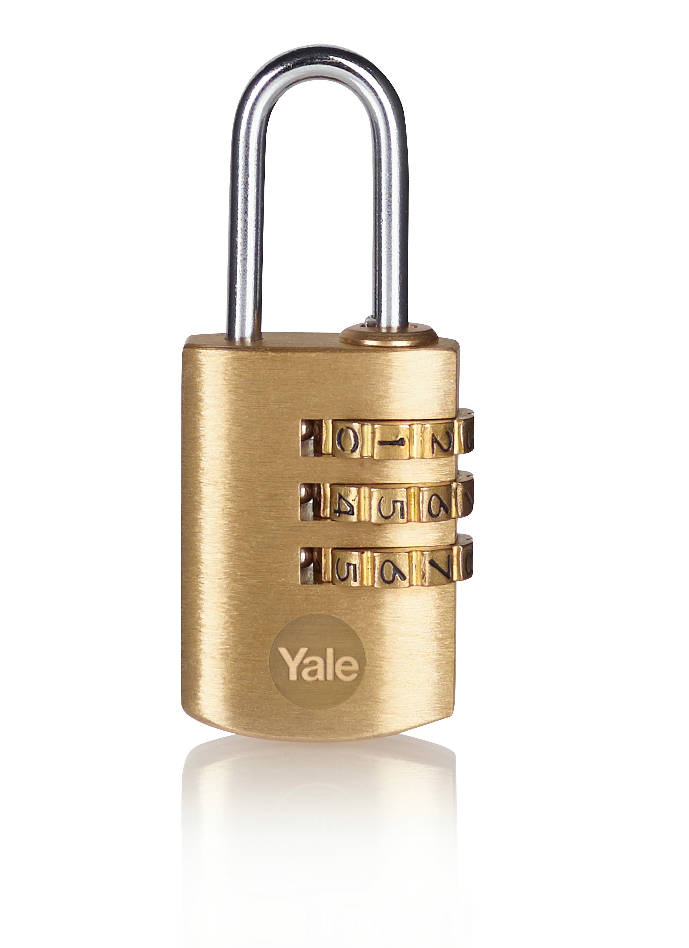 Round Dial Combination Padlock for Locker, Steel Body, Brass