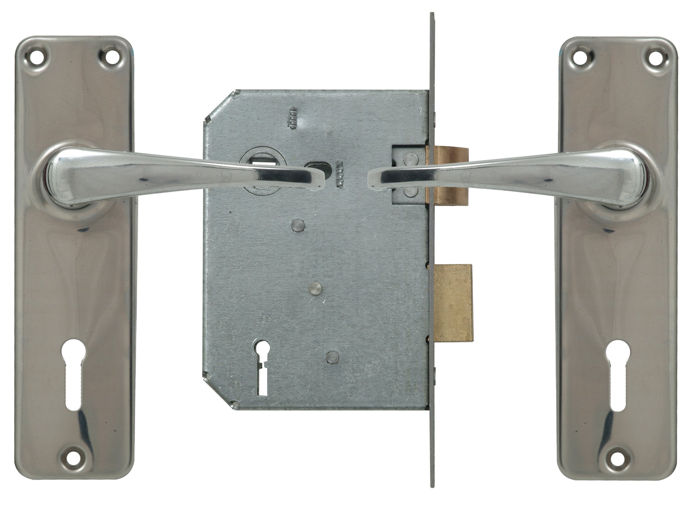 2 Lever Lockset Chrome with Galvinised Lock Locksets Yale Security, Yale South Africa
