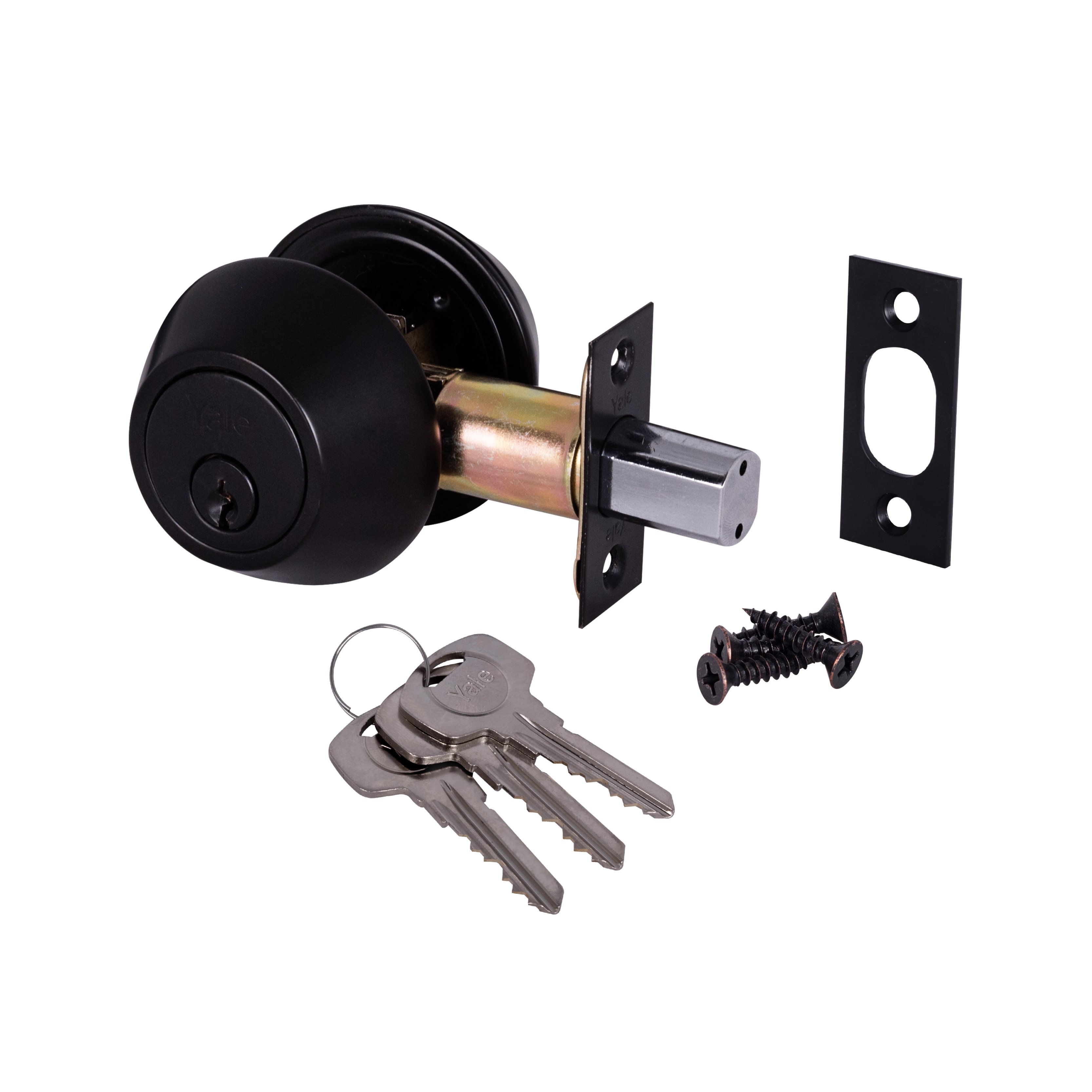 Double Cylinder Deadbolt Matte Black Yale